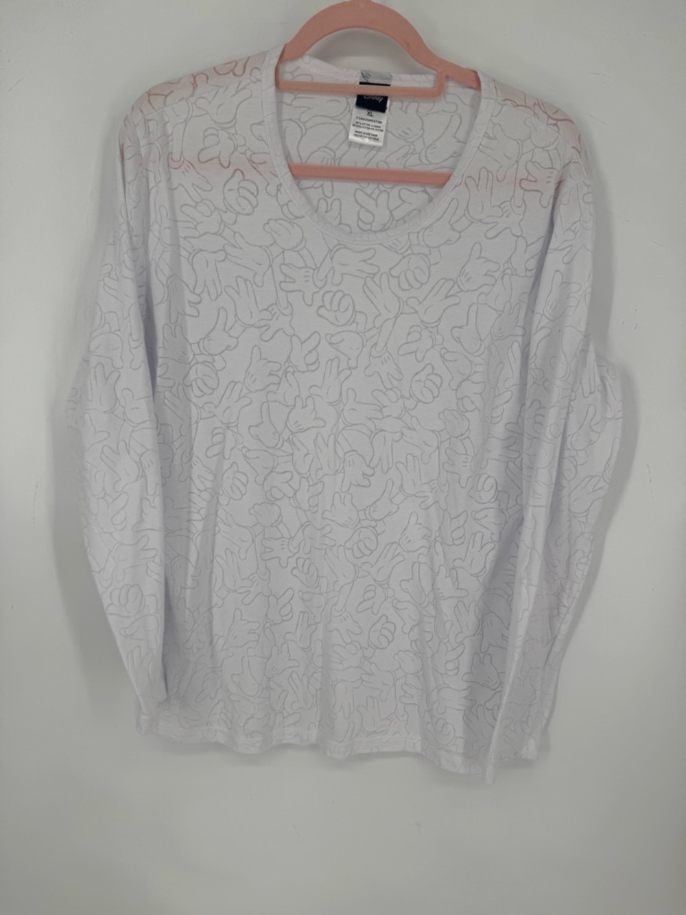 Disney Women's Long Sleeve Featuring the Famous Mickey Hand Pattern Size XL